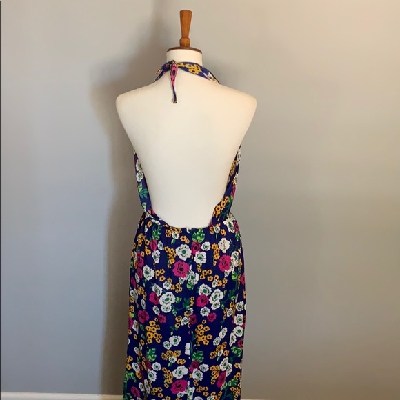 Vintage halter maxi floral dress. Size med - Picture 5 of 7